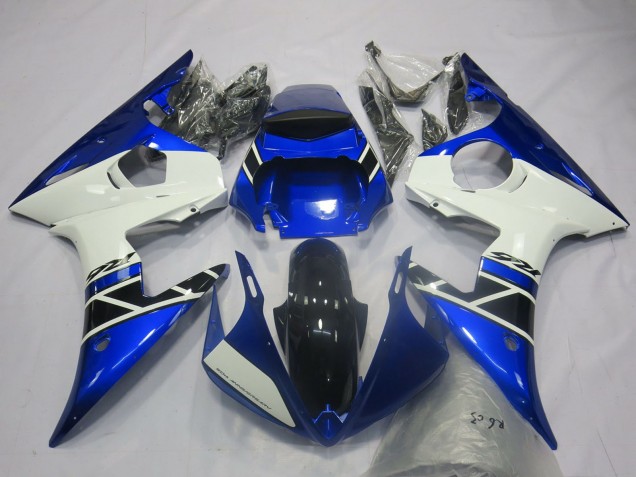 Purchase 2003-2004 Blue White Glossy Black OEM Style Yamaha R6 Motorcycle Fairings UK