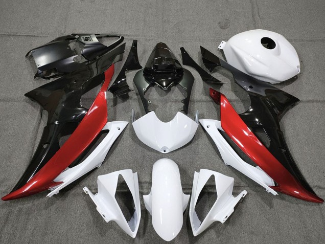 Purchase 2008-2016 White Red Glossy Black Yamaha R6 Motorcycle Fairings UK