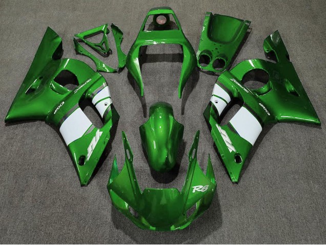 Purchase 1998-2002 Green White Yamaha R6 Motorcycle Fairing UK