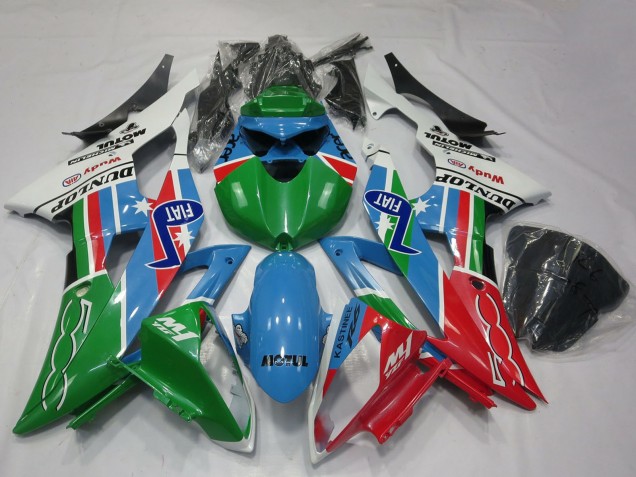 Purchase 2008-2016 White Light Blue Green Red Fiat Dunlop Michelin Motul Yamaha R6 Motorcycle Fairings UK