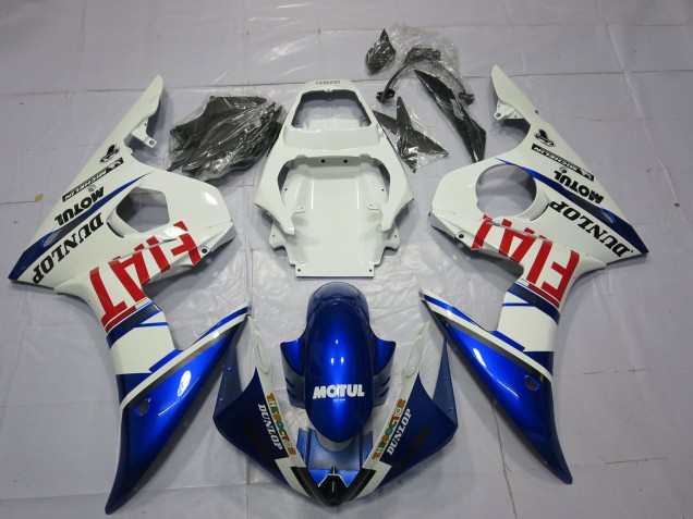 Purchase 2003-2004 White Blue Red Fiat Motul Dunlop Yamaha R6 Motorcycle Fairings UK