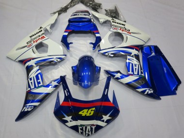 Purchase 2003-2004 White Blue Fiat Michelin Motul 46 Yamaha R6 Motorcycle Fairings UK