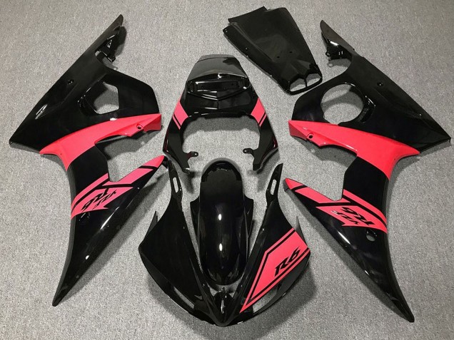 Purchase 2003-2004 Glossy Black Pink Yamaha R6 Motorcycle Fairings UK