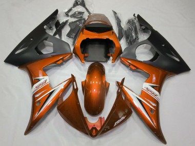 Purchase 2003-2004 Orange White Matte Black Yamaha R6 Motorcycle Fairings UK