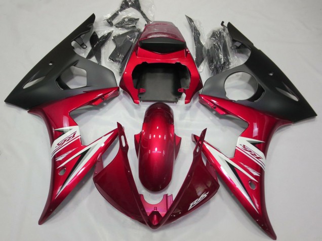 Purchase 2003-2004 Red White Matte Black Yamaha R6 Motorcycle Fairings UK