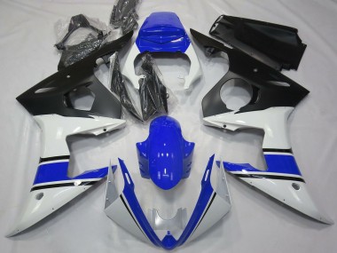 Purchase 2003-2004 White Blue Matte Black Yamaha R6 Motorcycle Fairings UK