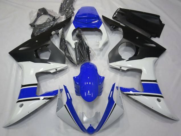 Purchase 2003-2004 White Blue Matte Black Yamaha R6 Motorcycle Fairings UK