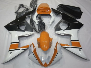 Purchase 2003-2004 White Orange Matte Black Yamaha R6 Motorcycle Fairings UK