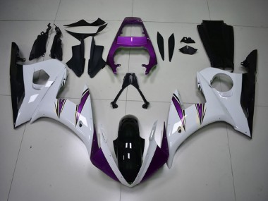 Purchase 2003-2004 White Purple Glossy Black Yamaha R6 Motorcycle Fairings UK