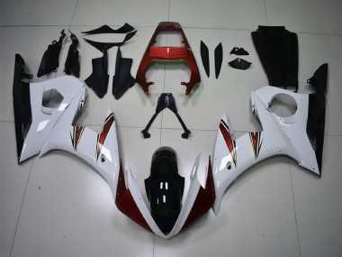 Purchase 2003-2004 White Red Glossy Black Yamaha R6 Motorcycle Fairings UK