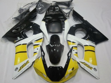Purchase 1998-2002 Yellow White Glossy Black Yamaha R6 Motorcycle Fairings UK