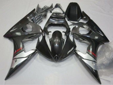 Purchase 2005 Glossy Black Silver Yamaha R6 Motorcycle Fairings UK