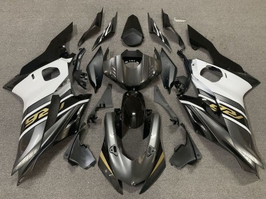 Purchase 2017-2023 White Grey Glossy Black Gold Yamaha R6 Motorcycle Fairings UK