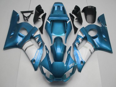 Purchase 1998-2002 Blue White Silver Yamaha R6 Motorcycle Fairings UK