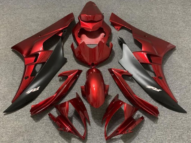 Purchase 2006-2007 Red Matte Black Yamaha R6 Motorcycle Fairings UK