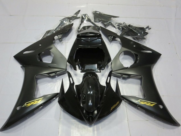 Purchase 2003-2004 Glossy Black Matte Black Gold Decals Yamaha R6 Motorcycle Fairings UK