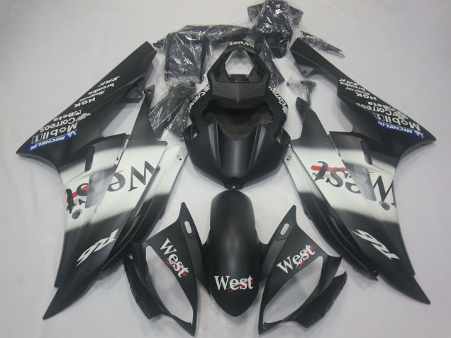 Purchase 2006-2007 Matte Black White West Michelin Yamaha R6 Motorcycle Fairings UK
