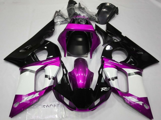 Purchase 1998-2002 Purple White Glossy Black Yamaha R6 Motorcycle Fairings UK