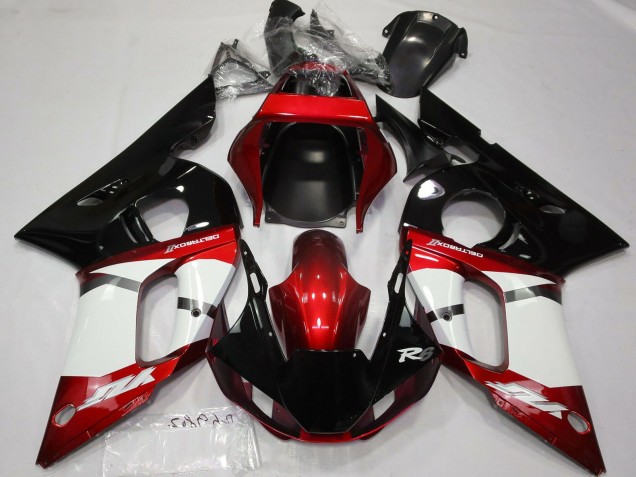 Purchase 1998-2002 Red White Glossy Black Yamaha R6 Motorcycle Fairing UK