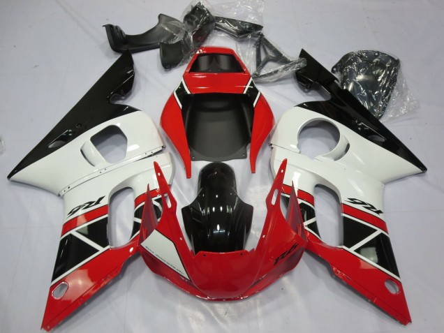 Purchase 1998-2002 Red White Glossy Black OEM Style Yamaha R6 Motorcycle Fairings UK