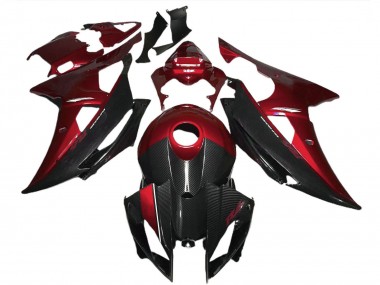 Purchase 2008-2016 Red Black Carbon Fiber Style Yamaha R6 Motorcycle Fairings UK