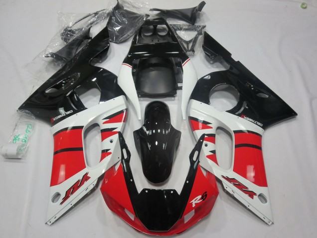 Purchase 1998-2002 White Red Glossy Black Yamaha R6 Motorcycle Fairings UK
