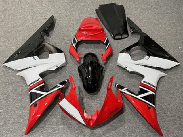 Purchase 2003-2004 Red White Glossy Black Yamaha R6 Motorcycle Fairings UK