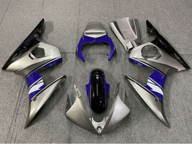 Purchase 2003-2004 Silver Blue Glossy Black Yamaha R6 Motorcycle Fairings UK
