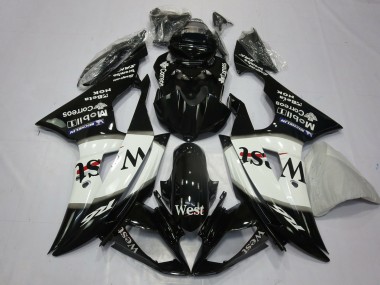 Purchase 2008-2016 Glossy Black White West Michelin Yamaha R6 Motorcycle Fairings UK