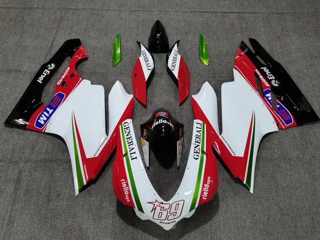Purchase 2015-2020 White Red Green Glossy Black Generali Tim 69 Ducati 959 1299 Motorcycle Fairings UK