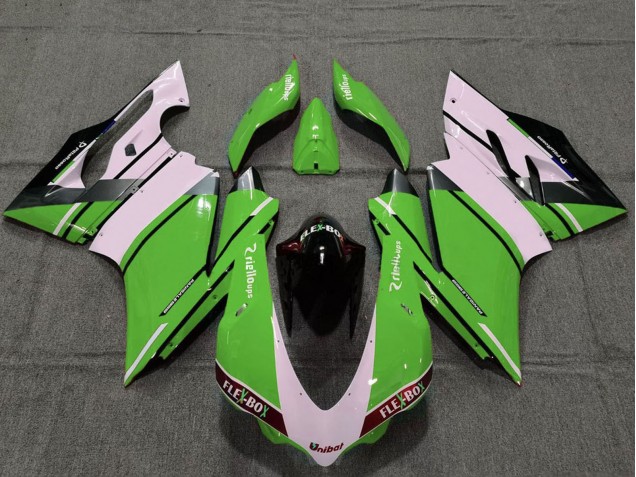 Purchase 2015-2020 White Green Glossy Black Unibat Flex-Box OEM Style Ducati 959 1299 Motorcycle Fairings UK