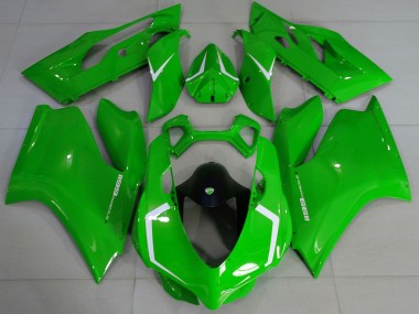 Purchase 2011-2014 Glossy Green White Ducati 1199 Motorcycle Fairings UK