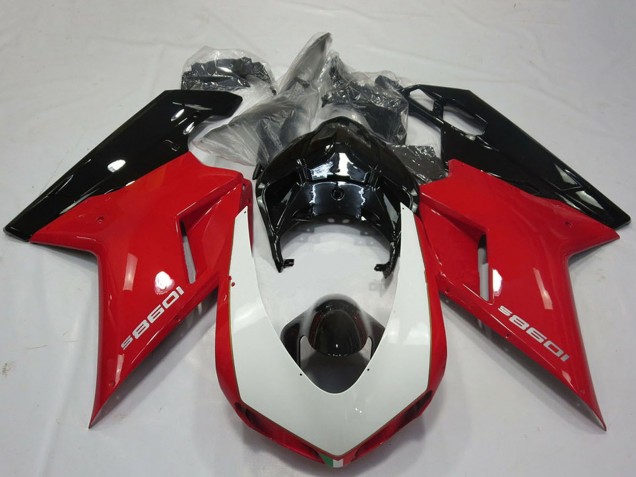 Purchase 2007-2014 Red White Glossy Black Ducati 1098 Motorcycle Fairings UK
