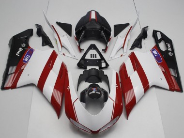 Purchase 2007-2014 White Red Glossy Black Ducati 848 1098 1198 Motorcycle Fairing UK