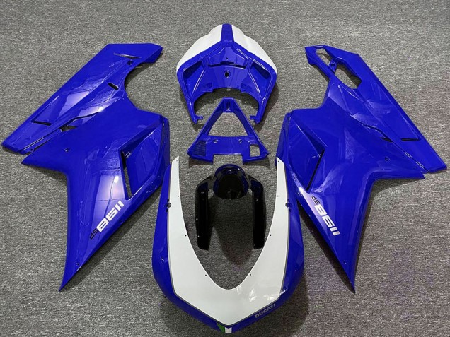 Purchase 2007-2014 Glossy Blue White Ducati 1198 Motorcycle Fairings UK