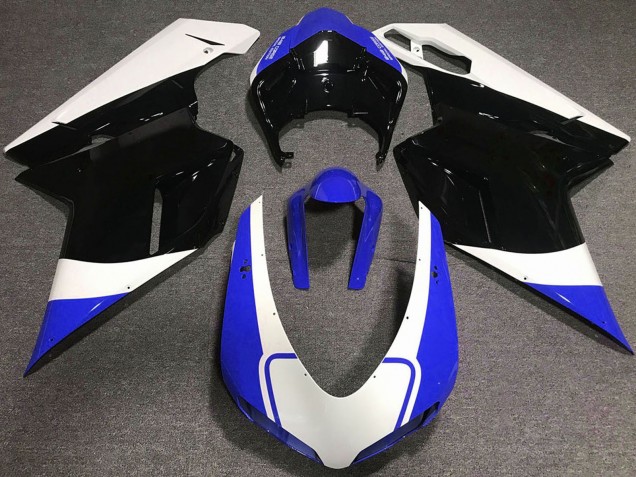 Purchase 2007-2014 White Blue Glossy Black Ducati 848 1098 1198 Motorcycle Fairing UK