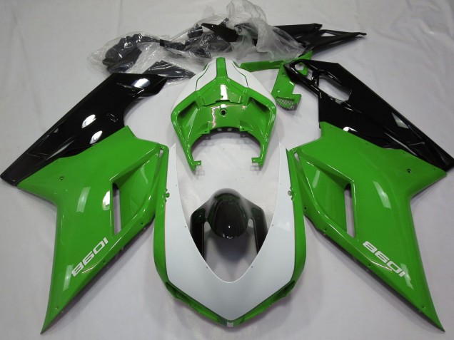 Purchase 2007-2014 Green Black White Ducati 1098 Motorcycle Fairings UK