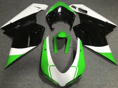 Purchase 2007-2014 White Green Glossy Black Ducati 848 1098 1198 Motorcycle Fairings UK