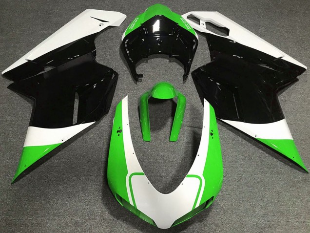 Purchase 2007-2014 White Green Glossy Black Ducati 848 1098 1198 Motorcycle Fairings UK
