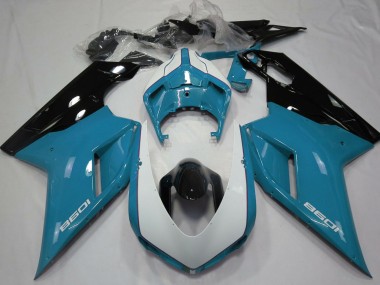 Purchase 2007-2014 Blue White Glossy Black Ducati 1098 Motorcycle Fairings UK