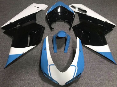 Purchase 2007-2014 White Blue Glossy Black Ducati 848 1098 1198 Motorcycle Fairings UK