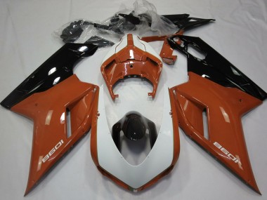 Purchase 2007-2014 Brown White Glossy Black Ducati 1098 Motorcycle Fairings UK