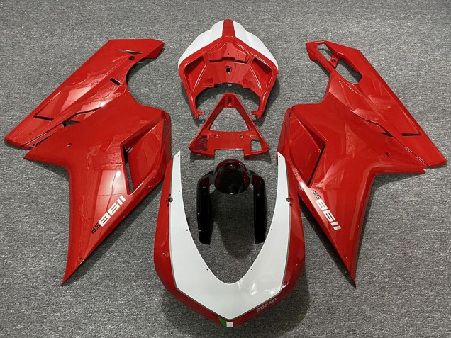 Purchase 2007-2014 Red White Black Ducati 1198 Motorcycle Fairings UK