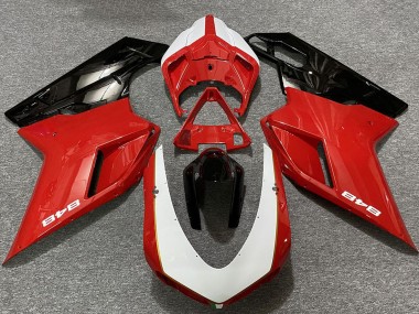 Purchase 2007-2014 White Red Glossy Black Ducati 848 Motorcycle Fairings UK