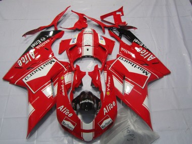 Purchase 2007-2014 White Red Glossy Black Marlboro Alice Ducati 848 1098 1198 Motorcycle Fairings UK
