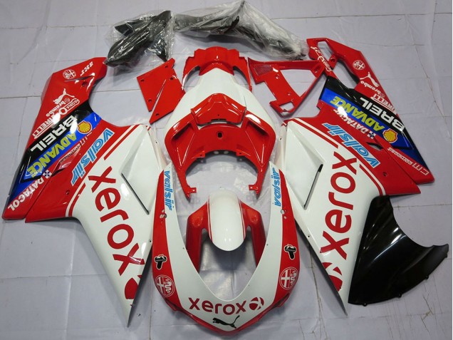 Purchase 2007-2014 White Red Blue Glossy Black Valsir Xerox Ducati 848 1098 1198 Motorcycle Fairings UK