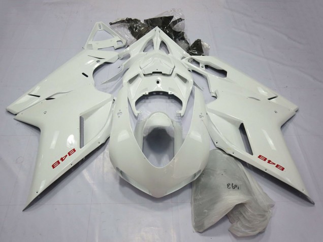 Purchase 2007-2014 Pearl White Ducati 848 Motorcycle Fairings UK
