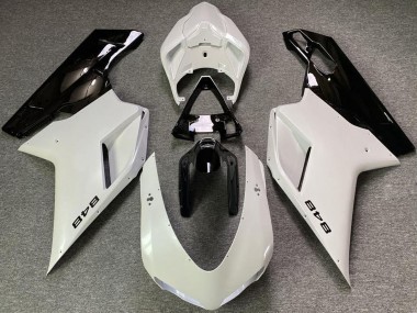 Purchase 2007-2014 Pearl White Glossy Black Ducati 848 Motorcycle Fairings UK