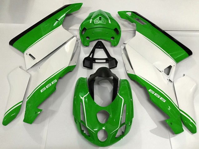 Purchase 2003-2004 White Green Black Ducati 999 Motorcycle Fairings UK