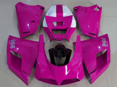 Purchase 1993-2005 Glossy Pink White Black Ducati 996 Motorcycle Fairings UK